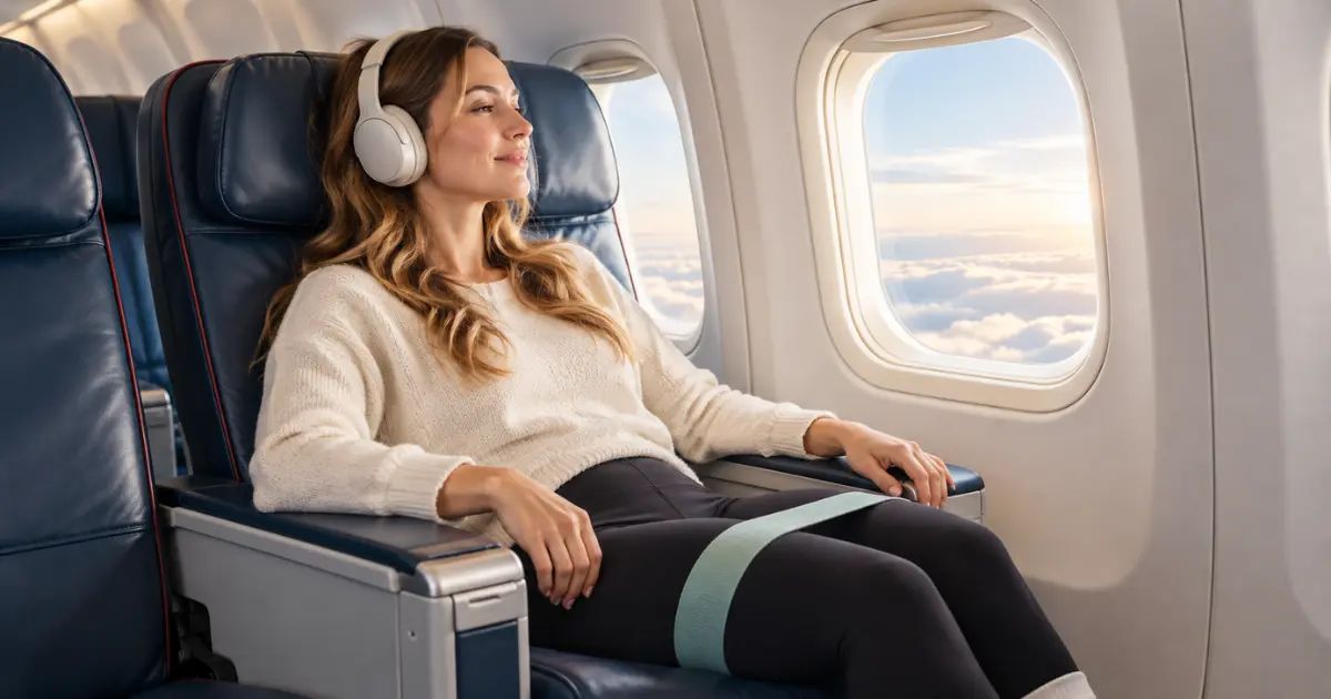 A Resistance Band Around Your Thighs on a Long Flight