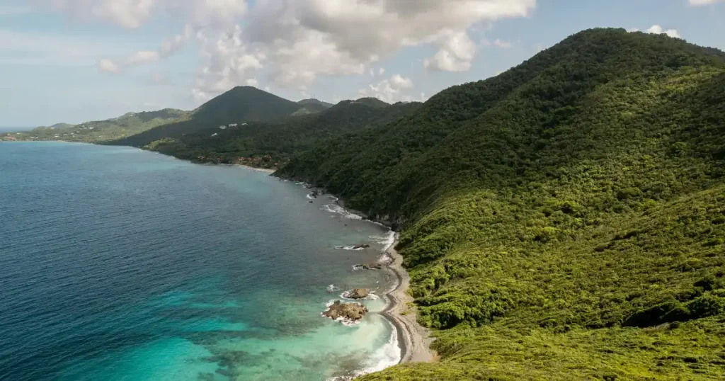 Green coastal hills for the all inclusive resorts in US Virgin Islands for families guide
