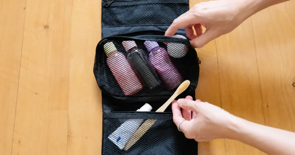 What to take on a long flight including a toothbrush and travel toiletries